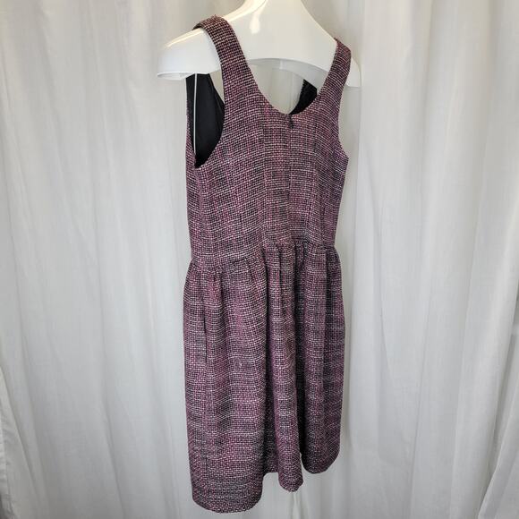 Aqua Tank Fit and Flare Dress and Matching Jacket Black Pink Tweed, L - Picture 8 of 12